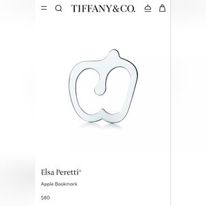 Tiffany & Co. Elsa Peretti Apple Bookmark. Sterling silver. Made in Italy.